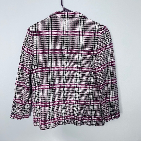 Vintage Pendleton wool plaid tan and red blazer size 6 - Picture 2 of 10